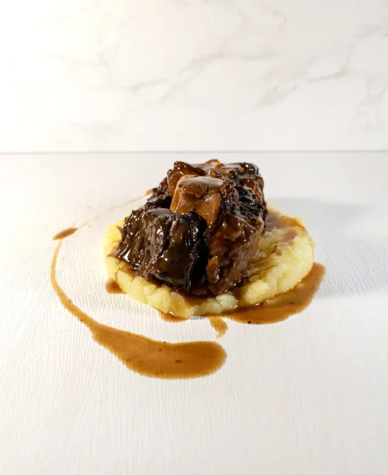 Braised oxtail presentation