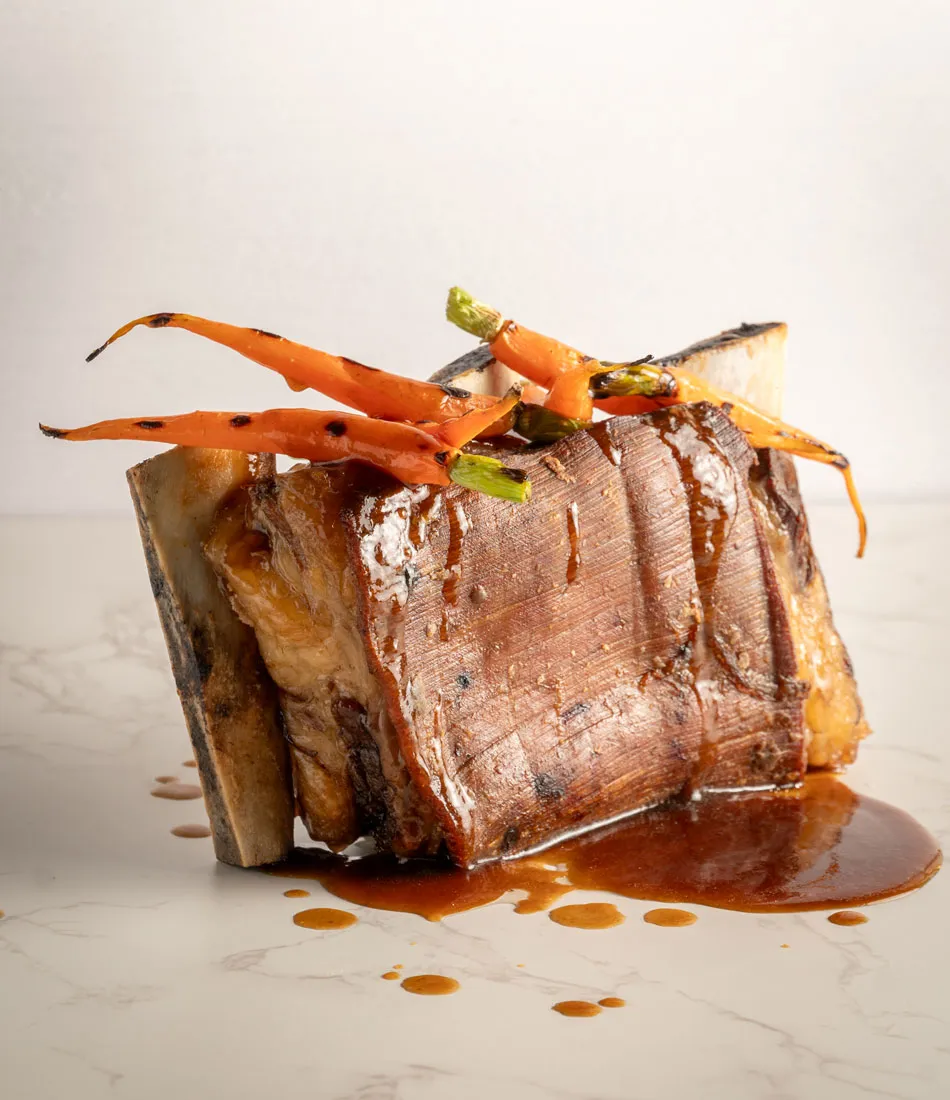 Confit Beef Rack Presentation