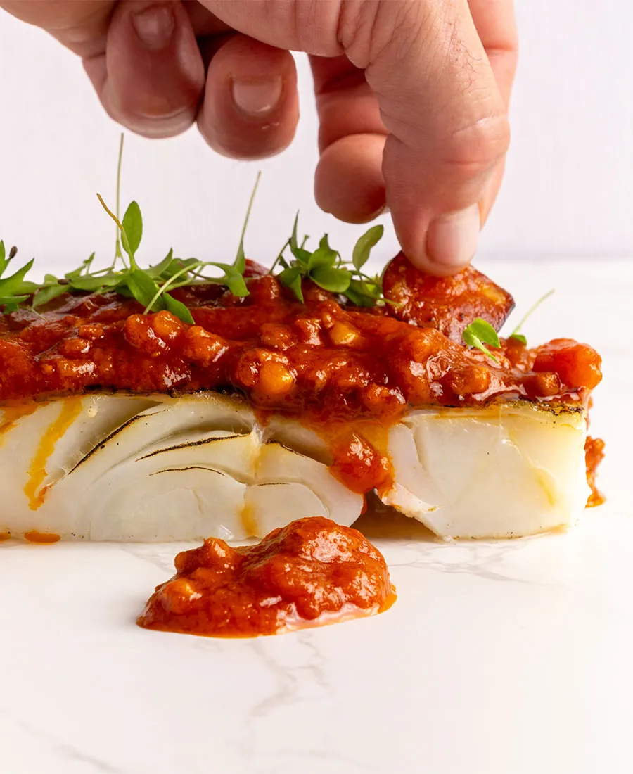 Lingote de bacalao a la riojana Level Cook