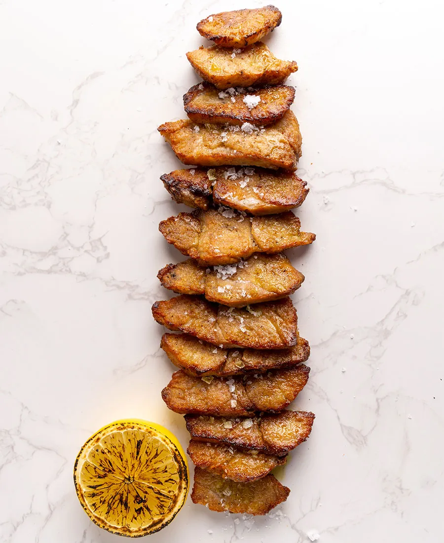 Molleja de ternera asada y confitada al limón Level Cook