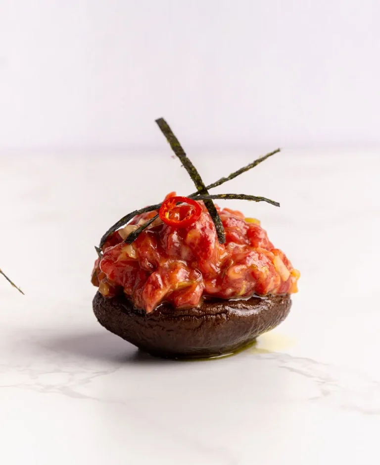 Sugerencia de presentación del Tartar de lomo elaborado en AOVE